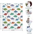 thumbnail image 4 of White Dinosaurs Colorful Species Pattern Blanket,Comfortable Soft Lamb Wool Throw Blanket,All Season,Warm Lightweight Blankets for Sofa Bed Couch Living Room Chair,30"x40", 4 of 4