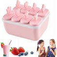 thumbnail image 1 of Molde para helado, moldes reutilizables para paletas de helado, molde para paletas de helado sin BPA, moldes de silicona para paletas de helado, para niños y adultos (rosa), 1 of 5