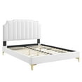 thumbnail image 3 of Modway Colette Queen Performance Velvet Platform Bed in White, 3 of 10