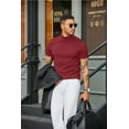 thumbnail image 3 of COOFANDY Mens Mock Turtleneck Sweater Short Sleeve Casual Dress Sweater Shirt Slim Fit Pullover Basic Knit Tee, 3 of 6