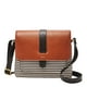 thumbnail image 1 of Bolso bandolera pequeño Kinley de cuero y tela Fossil color negro, 1 of 5