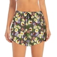 thumbnail image 3 of Uemuo Ladybugs And Flowers On A Wooden Pattern Women's Athletic Shorts High Waisted Running Shorts with Liner Pockets Gym Elastic Workout Shorts-Small, 3 of 9