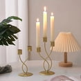 thumbnail image 2 of Juego de 3 Candelabros Dorados, Candelabros de Hierro de Metal Elegantes de Lujo, Candelabros de Mesa Decorativos Europeos, 2 of 5