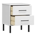 thumbnail image 5 of White Bedside Table with Metal Legs, Solid Pine Nightstand - OSLO Industrial Style, 5 of 8