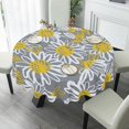 thumbnail image 4 of Eveokoki Sketch Style Daisy Flower Tablecloth Round Table Cloth 60 Inch Washable Waterproof Table Cover Tabletop Decoration for Restaurant, Picnic, Indoor and Outdoor Dining, 4 of 5