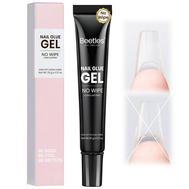 Pegamento de uñas en gel con forma de escarabajos, 20 g, sólido, no se limpia, duradero