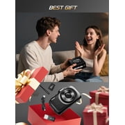 64MP 4K Digital Camera for Photography with Autofocus, 16X Zoom, Compact Design, Includes 32GB SD Card,Black