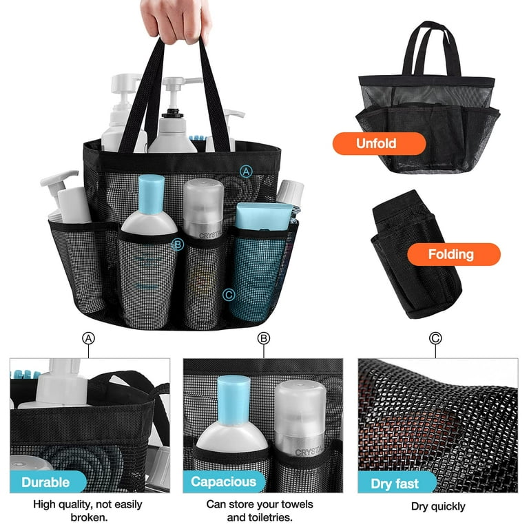 F-color Shower Caddy Portable - Mesh Shower Caddy Bag Basket Tote for  College Dorm Room Essentials Bathroom Gym Camp Quick Dry Shower Bags for  Women