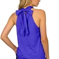 thumbnail image 2 of Duoif Womens Tank Tops, High Neck Sleeveless Top, Loose Fit Beach Vacation Shirt Womens Shirts Blue S, 2 of 7