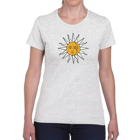 Vintage Sun Moon Daisy T-Shirt Women -Image by Shutterstock Female x-Large