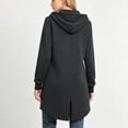 thumbnail image 5 of DYTTDG Women's Oversized Longline Zip-Up Hoodie, Full-Zip Fleece Sweatshirt Jacket with Kangaroo Pocket, Long Hooded Coat for Fall & Winter, 5 of 8