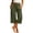 Army Green, variant on Women' s Active Drawstring Waist Knit Wide-Leg Capri Athleisure Workout Pants