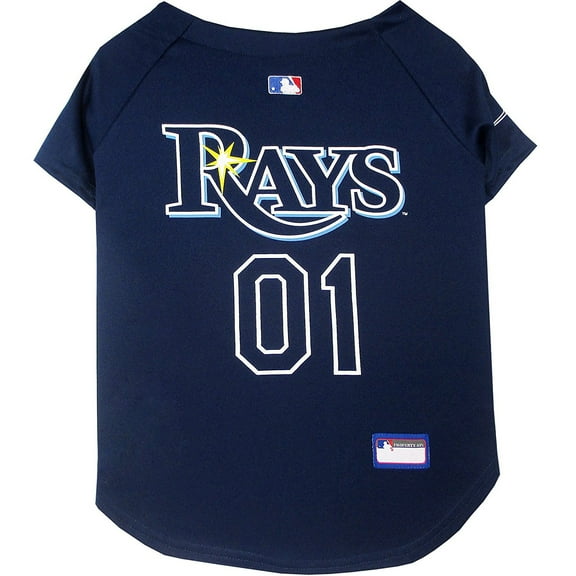 Pets First MLB Tampa Bay Rays Mesh Jersey for Dogs and Cats - Licensed Soft Poly-Cotton Sports Jersey - Medium