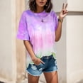 thumbnail image 2 of DHFJKG Summer Top Womens Tie Dye Casual Crew Neck Short Sleeve T Shirt Loose Fit Basic Tee Fashion Clothes Cozy Tops, 2 of 3