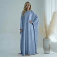 thumbnail image 2 of Dresses for Women Ramadan Satin Prayer Dress Batwing Long Sleeve Middle East Arabian Abaya Dresses/Light Blue/L, 2 of 4