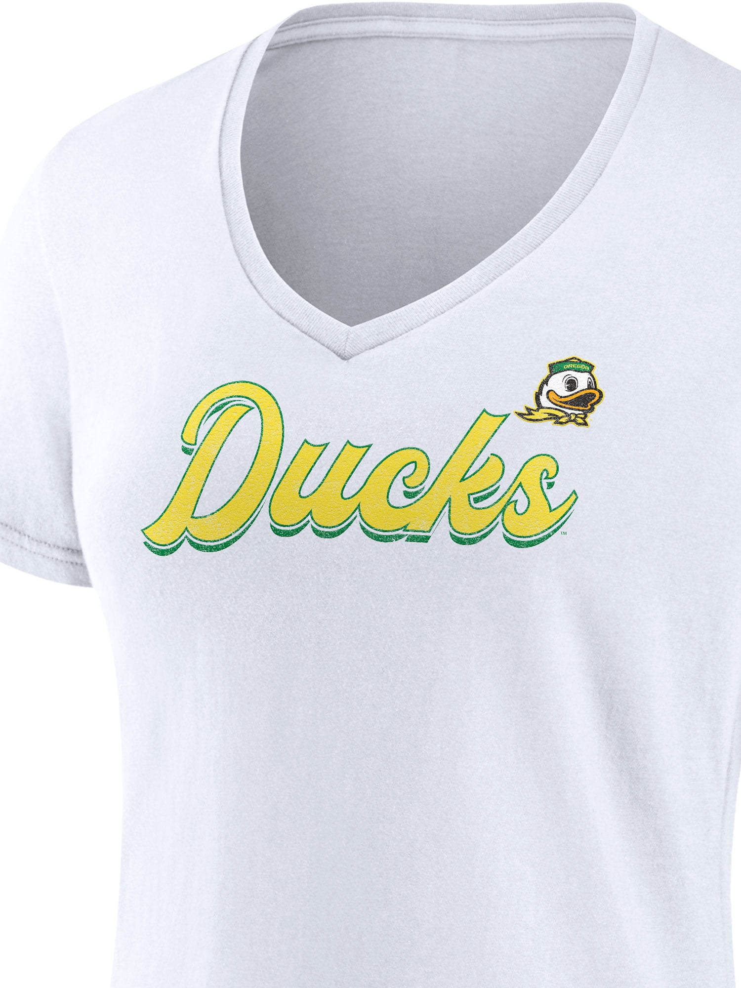 NCAA Oregon Ducks Women's Cotton White Short Sleeve T-Shirt