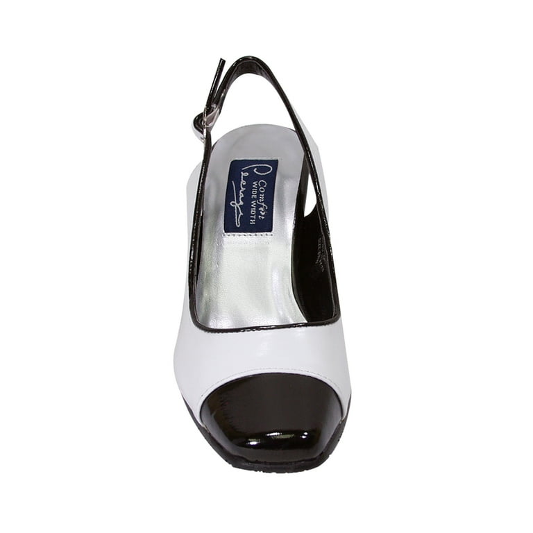 PEERAGE Roxy Women Extra Wide Width Leather Slingback WHITE PEERAGE Roxy Women Extra Wide Width Leather Slingback WHITE