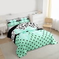 thumbnail image 3 of Castle Fairy Kawaii Ribbon Bow Queen Comforter Set,Leopard Print Bedding Comforter Set, 3 of 8