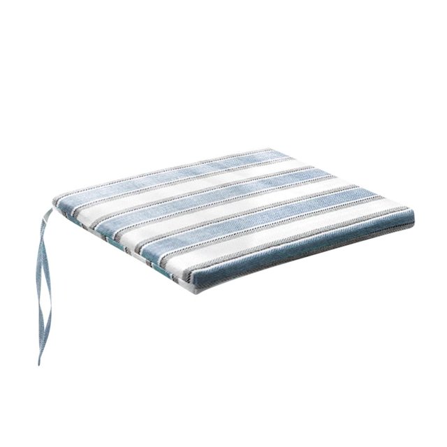 Dining Chair Cushions,Cotton and Linen Striped Chair Cushion, Thickened Household Hip Protection, Dining Chair Cushion, Breathable Strap, Detachable and Washable