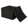 thumbnail image 2 of Acoustic Foam Panels, 2" x 12" x 12" Mushroom Studio Wedge Tiles, Sound Panels Wedges Soundproof Sound Insulation Absorbing, 24 Block Mushroom Design, Black, 2 of 2