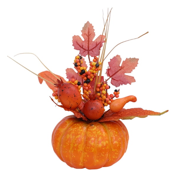 Calabaza Artificial De Halloween, Adorno De Calabaza De Hoja De Arce, Calabaza De Otoño Para Decoración De Acción De Gracias De Halloween Serendint HA037941-00