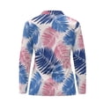 thumbnail image 4 of Garronmavis Zipper Golf Shirt for Women Long Sleeve Tennis Shirts Collared Shirt Tops Athletic Casual Workout Tops Tropical Golf Shirts for Women, Tropical Palms Print, Size XS, 4 of 7