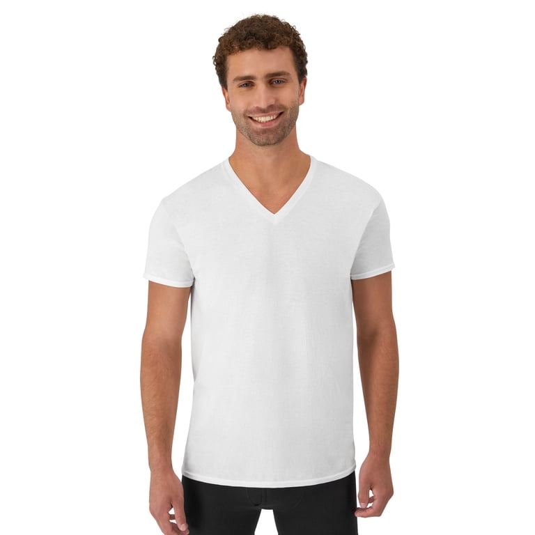 Hanes Men's White V-Neck Undershirt 6-Pack photo 3
