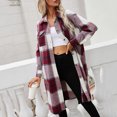 thumbnail image 4 of Fashion Plaid Botton Jackets for Womens 2024 Plus Size New Style Plaid Shirt Loose Long-sleeved Casual Shirt Cardigan Windbreaker Jacket, 4 of 7