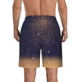 thumbnail image 3 of Naloa Gold Black Glitter Men's Beach Shorts, Surfing shorts, Swim trunks, Quick Dry Swim Trunks for Surfing Beach Fun - Large, 3 of 9