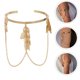 thumbnail image 3 of Pulsera de mano con colgante de cadena y borlas de hojas geométricas para mujer, 1 unidad, 3 of 5