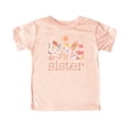 thumbnail image 4 of Floral Big Sister Shirt for Toddlers, Kids & Teens Girly Daisy Older Sibling T-Shirt Peach Shirt Youth Large, 4 of 5