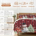 thumbnail image 6 of Christmas Tree Snowman Bedding Duvet Cover Set Twin 4 Pieces Winter Snowflakes Red Flowers Red Black Plaids Bedding Set with Zipper Closure,1 Comforter Cover 68x86 In 1 Flat Sheet & 2 Pillow Cases, 6 of 7
