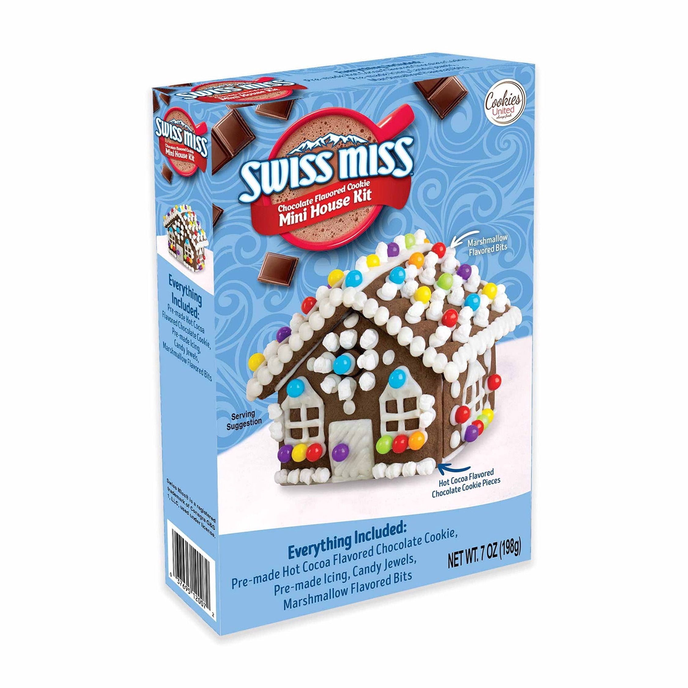 (2 pack) Swiss Miss Chocolate Flavored Build It Yourself Cookie Mini House Kit, 7 oz, Contains Wheat, Eggs, Soy, Milk