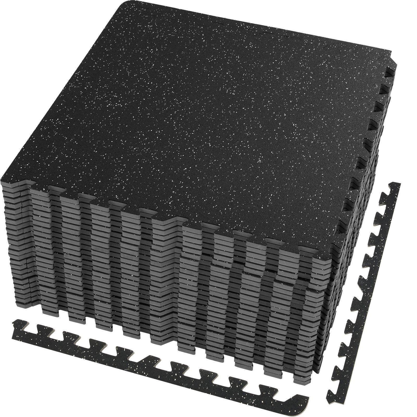 Gym Floor Mats 24x24, 25PCS 1/2 Inch Thick EVA Foam Interlocking Tiles, Rubber Top Workout Mats for Home Gym, Garage, Basement - 100 Sq Ft Coverage
