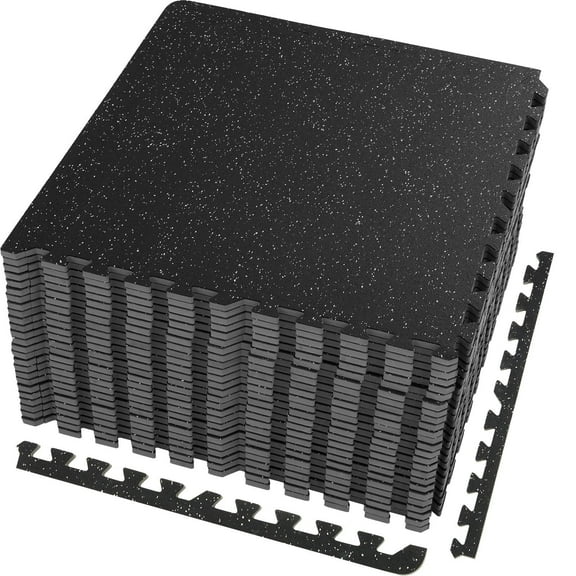 25-Pack 1/2" Thick Interlocking Gym Mats, 24x24 Inch EVA Foam Exercise Floor Tiles, Waterproof & Non-Slip for Home Gym, Garage (100 sq ft)