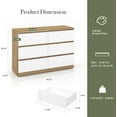 thumbnail image 2 of 6 Drawer Double Dresser for Bedroom, White Dresser, Wooden Dressers with Deep Drawers, Modern Chests of Drawers, TV Stand Wide Storage Dressers with Organizer Cabinet for Closet, Hallway, 2 of 8