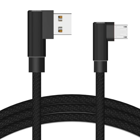 Double Elbow USB Cable 2A Sync Data Nylon Woven TPE High Speed Charging Cable for Android - 1 Meter