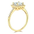 thumbnail image 3 of Wellingsale Ladies Solid 14k Yellow Gold Polished CZ Cubic Zirconia Princess Cut Halo Engagement Ring with Side Stones - Size 7.5, 3 of 6
