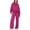 Hot Pink, variant on Women’s Relaxed Fit Hoodie and Wide Leg Pants Set Drawstring Waist Long Sleeve Pullover Two Piece Outfit for Everyday Wear