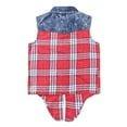 thumbnail image 5 of Bienzoe Girl's Plaid Denim Sleeveless Blouse Casual Tank Tops Red/Black 12, 5 of 11