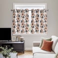 thumbnail image 4 of Orange Floral Kitchen Curtains Window Panels, Abstract Watercolor Flower Leaf Plant Insulated Window Treatment Curtain, Grommet Curtains for Bedroom/Living Room/Bathroom, 2 Piece 52"Wx45"L, 4 of 8