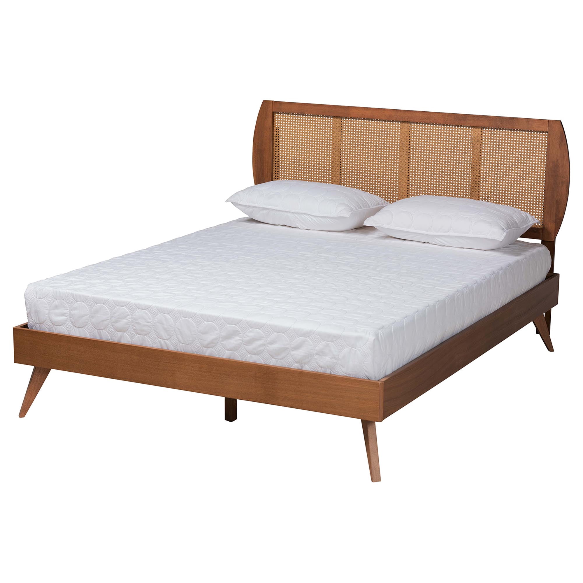 Baxton Studio Asami Mid-Century Bedroom Set, 3-Piece, Walnut Brown