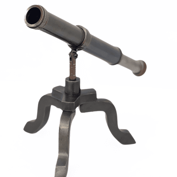 Antique Handmade Brass Telescope on Tripod Vintage Nautical Desk Decor, 9 Inch Collectible Maritime Gift