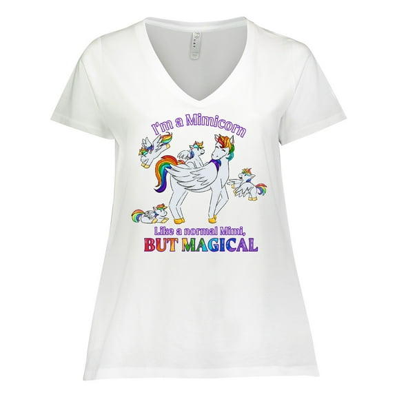 Inktastic I'm a Mimicorn, Like a Normal Mimi, but Magical Women's Plus Size V-Neck T-Shirt