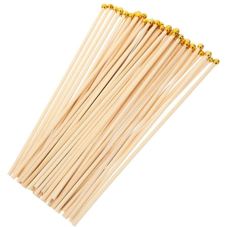 FRCOLOR 50pcs Wooden Flag Pole for Sport Bamboo Flagpole Flag Stick Replacement Flagpole Party Bamboo Flag Flagpole Meeting Room Supplies DIY Bamboo Flag Pole Mini Office Base Supplies