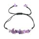 thumbnail image 1 of Nvzi Pulsera de cuentas hecha a mano, pulsera de cristal de grava natural tejida a mano con cuerda ajustable (púrpura), 1 of 5