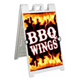 thumbnail image 1 of BBQ Wings (24" X 36") Deluxe A-Frame Signicade, Includes 2 Removable Panels & Stand, 1 of 4