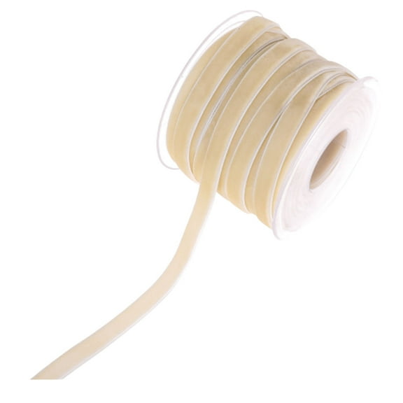 SOPOTUTU Beige Velvet Textile Ribbon Roll for Wrapping, Crafts, Home and Shop Decoration