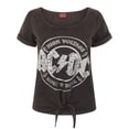 thumbnail image 1 of AC/DC - Camiseta con lentejuelas y nudo en la parte frontal para mujer (Negro), 1 of 2