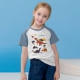 thumbnail image 2 of Virmaxy (3-14y) Toddler Kids Cute Printed Tops Boys Girls Casual Dinosaur Graphic Blouses Round Neck Short Plunger Sleeve Tops Summer Loose Pullover Crewneck T Shirts Navy-1 13 Years, 2 of 8